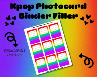 Kpop Binder Filler for Photocards - Rainbow Double Sided (Digital Download!)