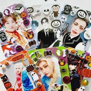 Tarjeta fotográfica de Halloween K-pop: Tarjetero con decoración espeluznante