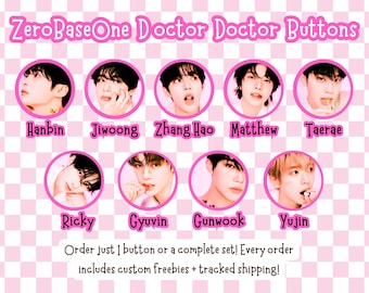 Zerobaseone Doctor! Doctor! Pinback Buttons: ZB1 Kpop Fan Gift