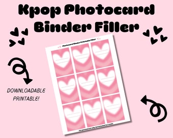 Kpop Binder Filler for Photocards - Pink Hearts Double-Sided (Digital Download!)