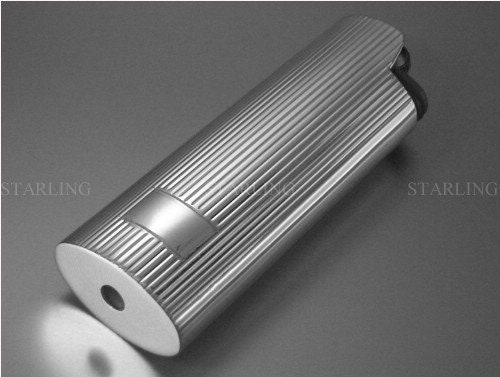 Mini Bic Lighter Case 925 Sterling Silver Viennese Engraving + Field (V)