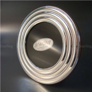 925 Sterling Silber Fotorahmen Art Déco Mahagoni Holzrücken