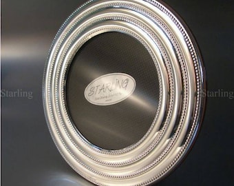 925er Sterling Silber Fotorahmen Art Déco Mahagoni Holzrücken