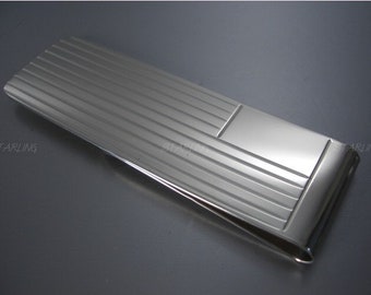 Feine Atelierware-Geldclip - Geldscheinklammer - 925 sterlingzilver - Fadenguilloche mit Gravurfeld - Handwerk