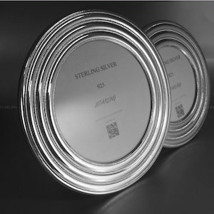 925 Sterling Silber Fotorahmen Art Déco Mahagoni Holzrücken