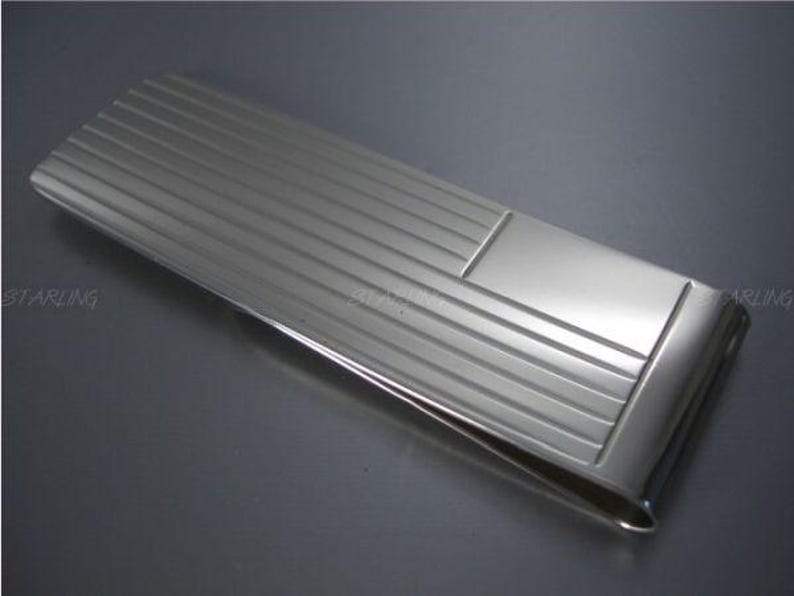 Feine Atelierware - Money Clip - Geldscheinklammer - 925 Sterling Silber - Fadenguilloche - Gravurfeld - Handarbeit image 4