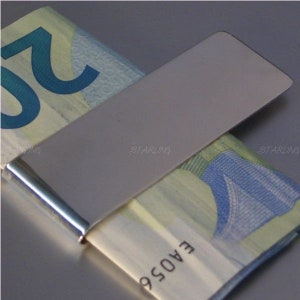 Feine Atelierware-Geldscheinklammer - 925 Sterling Silber - Einfach schlicht und hochglanzpoliert - Handarbeit