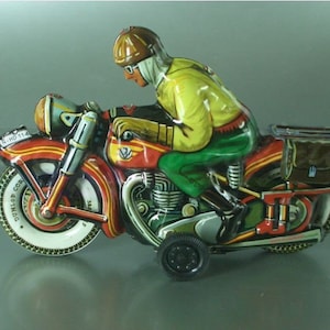 Blechspielzeug Tin Toy - Tco/Wagner Motorrad - Motobikes - N-HD-114 - Made in Germany very fine polychrome lithographed