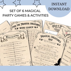 HP Wizard Party Games | Printable Digital Download | Magical Creatures