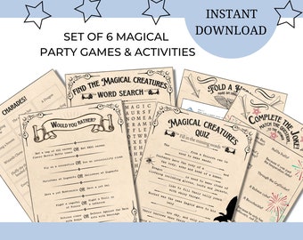 HP Wizard Party Games | Printable Digital Download | Magical Creatures