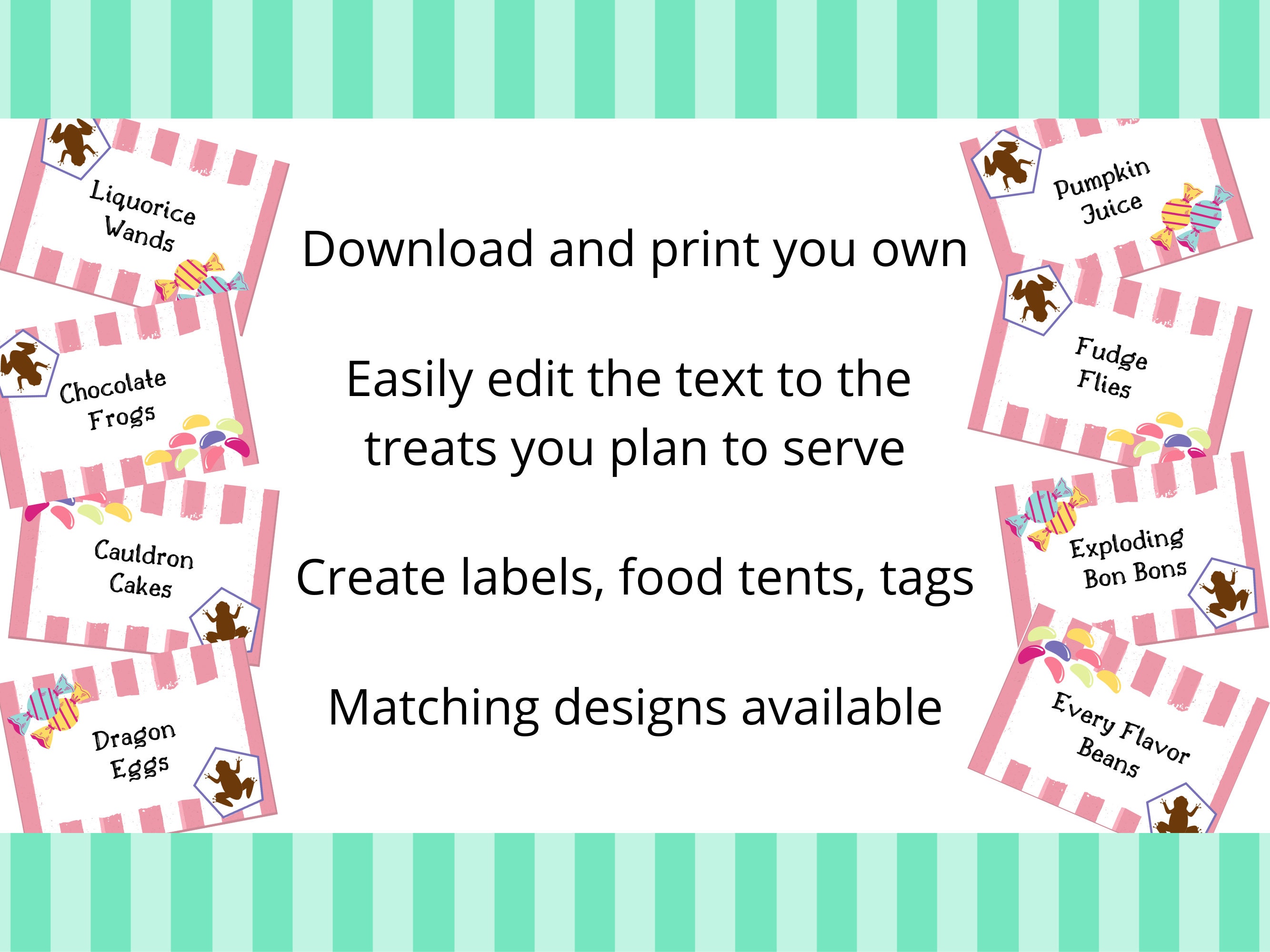 HP Wizard Party Food Tents Printable Digital Download - Etsy UK