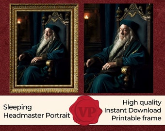 Headmaster Portrait | With / Without Printable Frame | Magical Party Harry Wizard School Classroom Decor | Digital Download