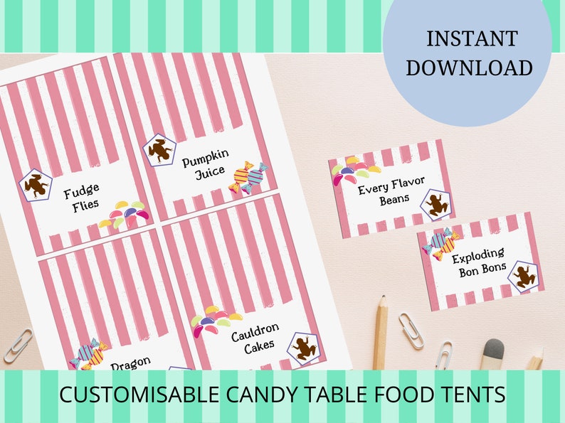 HP Wizard Party Food Tents Printable Digital Download - Etsy UK