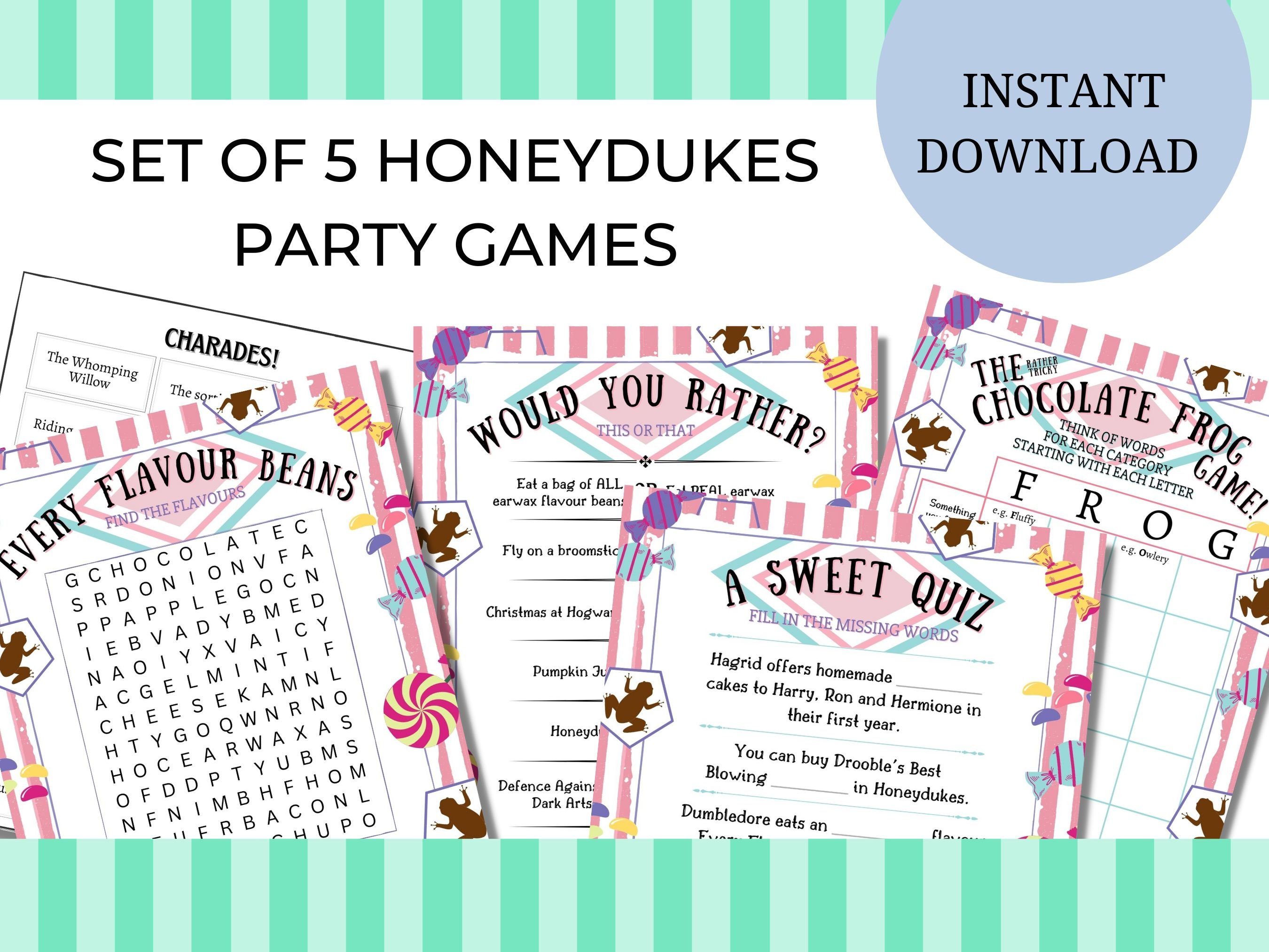 HP Wizard Party Games Printable Digital Download Sweet Etsy UK
