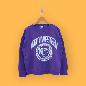 vintage 80s 90s northwestern university sweatshirt northwestern university crewneck sweater pullover college nice purple colour size x-large