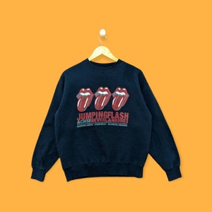Vintage Rolling Stones-sweater Rolling Stones Rolling Stones-trui met ronde hals pullover streetwear-stijl rockmetalalbum zwart groot