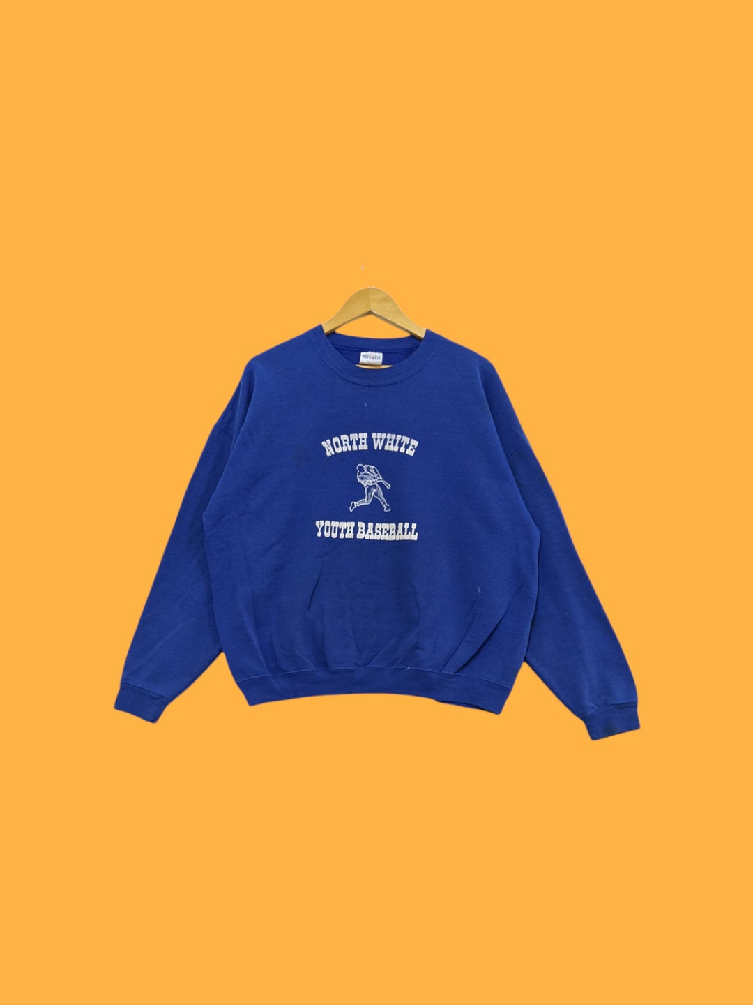 Vintage North White Youth Baseball Sweatshirts North White Crewneck