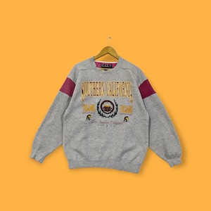 Vintage 90s university of California sweatshirt university of California crewneck sweater pullover streetwear grey medium