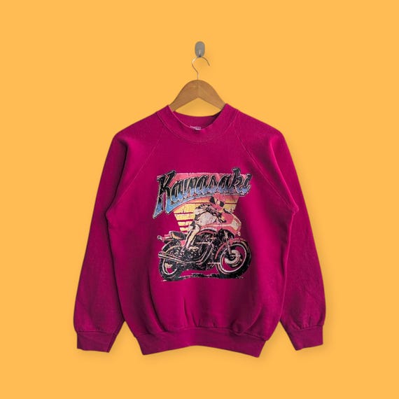 Vintage 90s Kawasaki Motorcycle Big Image Sweatshirt Kawasaki