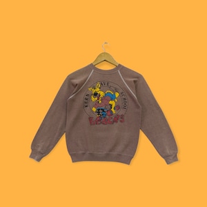 Vintage 90s Kern ave school bobcat sweatshirt Kern ave school crewneck Kern Ave school sweater pullover skate skateboard brown large youth