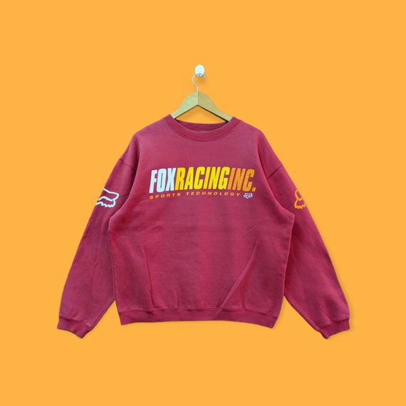 Vintage Fox Racing Spell Out Sweatshirt Fox Racing Crewneck Fox Racing Sweater Pullover Streetwear Sports Style Nice Red Colour Size Medium Etsy