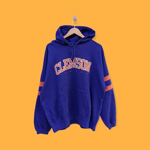 Vintage Clemson Tigers bestickter Logo Hoodie Clemson Tigers