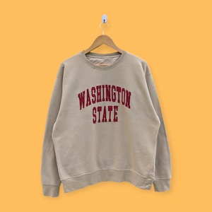 Washington state university sweatshirts Washington state university crewneck Washington state university sweater pullover brown size large
