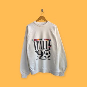 Vintage 1990 Italia World Cup Sweatshirt Soccer Football Crewneck