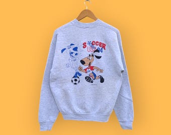 vintage 1994 world cup soccer sweatshirt USA big image crewneck world cup soccer sweater pullover streetwear nice gray colour size large