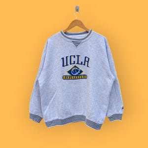 vintage 90s university California sweatshirt embroidered logo university California sweater pullover streetwear gray colour size x-large