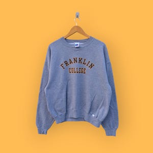 vintage 90s Franklin college sweatshirt Franklin college crewneck Franklin college sweater pullover university style gray size size large