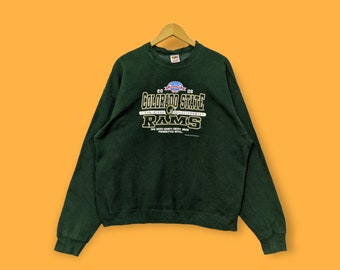 Vintage Colorado state Rams sweatshirt Colorado state Rams crewneck sweater pullover streetwear style sports green colour size x-large