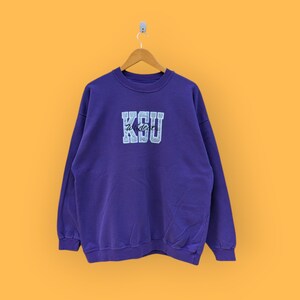 vintage 90s Kansas state university sweatshirt KSU wildcats crewneck Kansas college sweater pullover nice purple colour size x-large