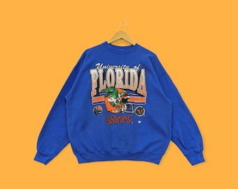 Vintage 90s university of Florida Gators sweatshirt university of Florida crewneck sweater pullover streetwear sports blue colour x-large