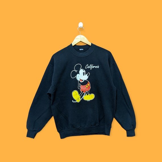 Vintage Mickey Mouse California Sweatshirt Mickey Mouse Crewneck Mickey Mouse Sweater Pullover Streetwear Style Black Colour Size Large Etsy