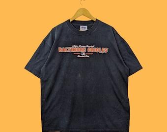 vintage 2001 Baltimore orioles spell out black colour size x-large promo t-shirts