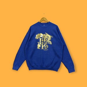 Vintage 90s university of Kentucky wildcats basketball sweatshirt university Kentucky crewneck sweater pullover blue colour size x-large