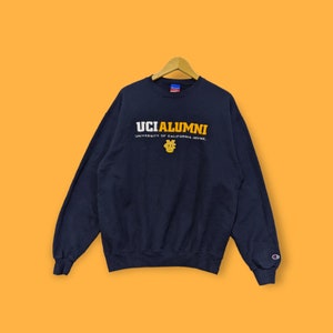 Vintage university of California Irvine sweatshirt university of California crewneck sweater pullover spell out blue colour size large