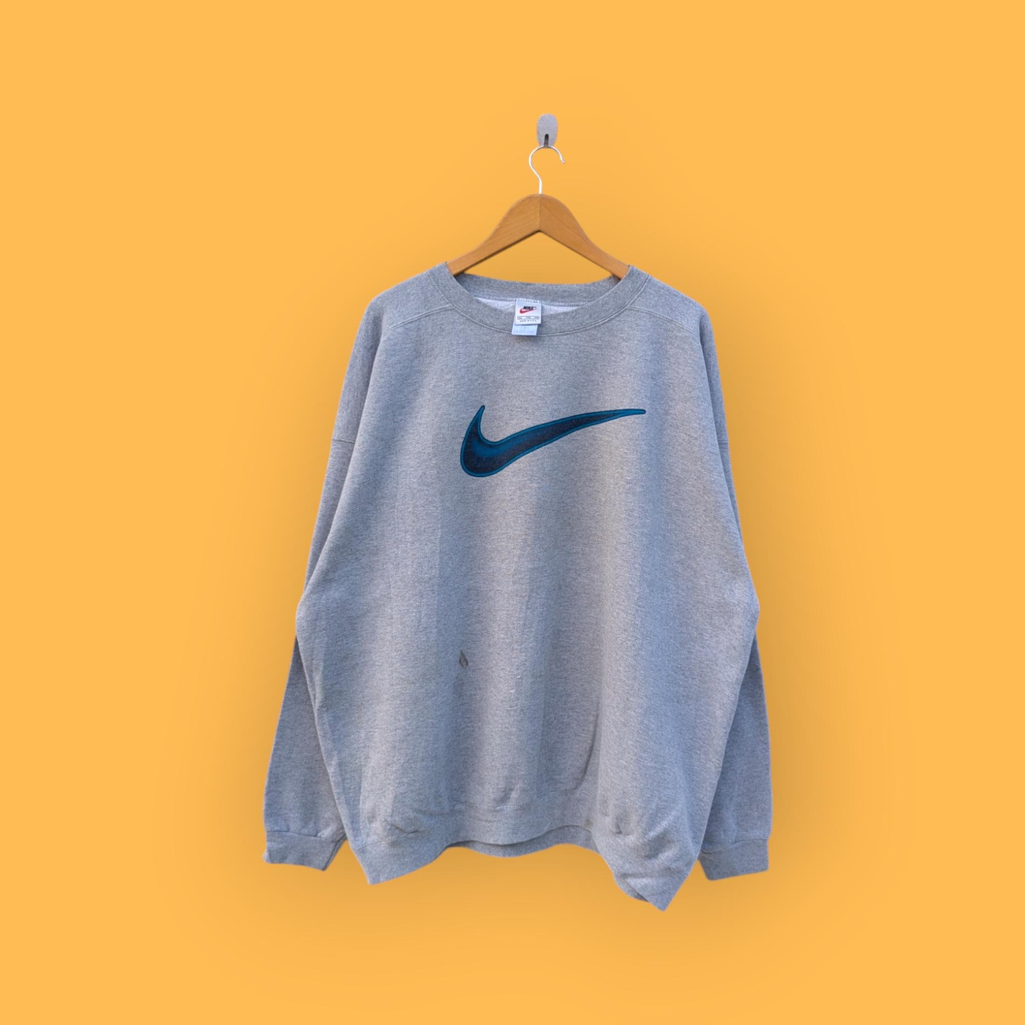 Vintage 90s Nike Big Swoosh Center Logo Sweatshirt Nike Crewneck