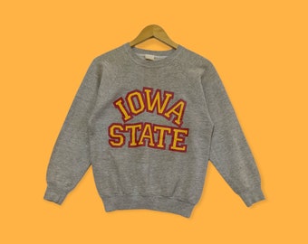 Vintage 80s Iowa state university sweatshirts Iowa state university crewneck Iowa state university sweater pullover grey colour size medium