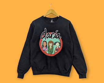 Daria cartoon network moletom Daria Crewneck Daria suéter pulôver anime manga streetwear estilo série de TV cor preta tamanho pequeno