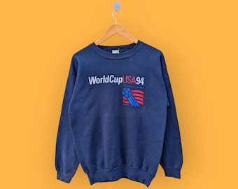 vintage 90s 1994 world cup sweatshirt world cup crewneck world cup sweater pullover streetwear sports style nice blue colour size large