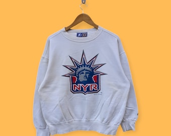 Vintage 90s New York rangers sweatshirt New York rangers crewneck new York rangers sweater pullover streetwear nice white colour size large