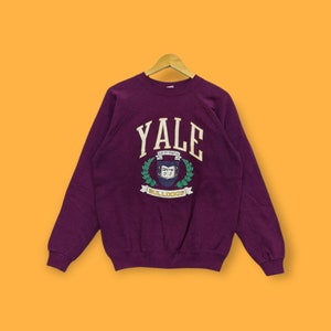 Vintage 90s Yale university sweatshirts Yale university crewneck Yale university sweater pullover streetwear dark purple colour size large