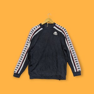 Vintage Kappa side tape sweatshirts kappa side tape crewneck kappa side tape sweater pullover streetwear style black colour size medium