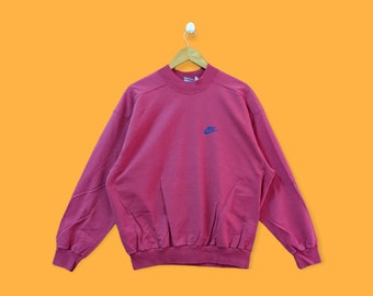 Vintage Nike small embroidered logo sweatshirt Nike crewneck Nike sweater pullover streetwear sports style nice pink colour size large