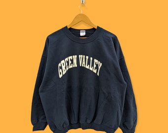Green valley spell out sweatshirt green valley crewneck green valley sweater pullover streetwear sports style nice blue colour size x-large