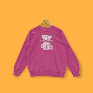 Vintage 90s Clemson universidad tigres sudadera Clemson universidad tigres cuello redondo suéter streetwear estilo color rosa grande