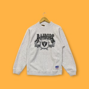 Vintage 90s Los Angeles raiders sweatshirt Los Angeles raiders crewneck sweater pullover streetwear style hip hop rap rapper grey large