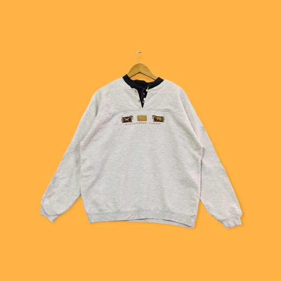 Vintage Whitehorse Yukon sweatshirt Whitehorse Yukon crewneck Whitehorse Yukon sweater pullover streetwear style grey colour size large